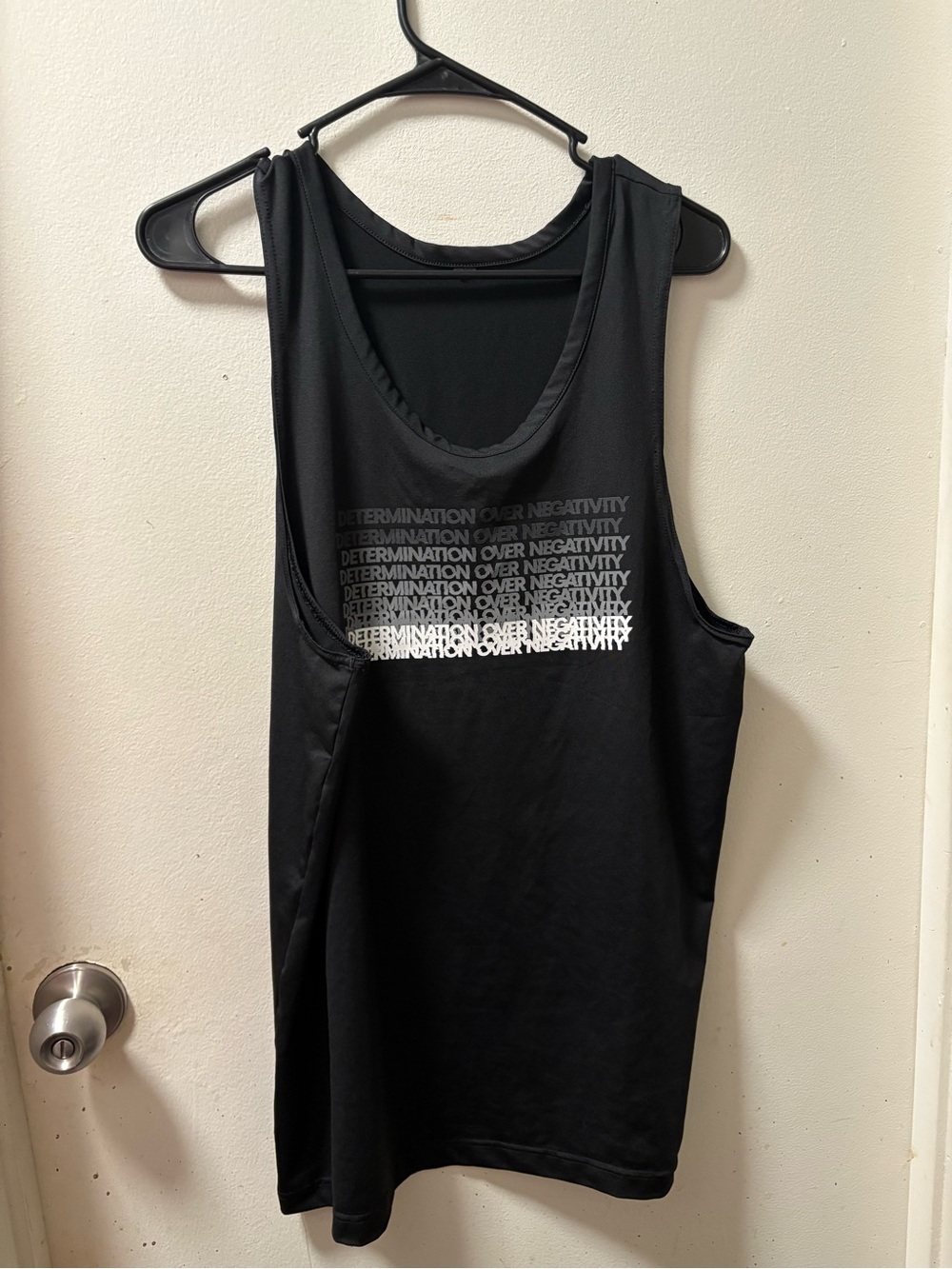adidas Black Tank with Repeated Text Graphic size L